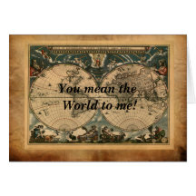 Tarjetas de felicitación del mapa de Viejo Mundo