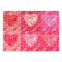 Tarjetas de felicitación rosadas de los corazones 