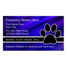 Tarjetas de la empresa de servicios del mascota tarjetas de visita
