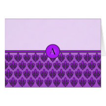 Tarjetas de la flor de lis de Monogrammable