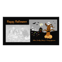 Tarjetas de la foto de Halloween del cementerio de Tarjeta Fotográfica Personalizada