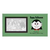 Tarjetas de la foto de Halloween del vampiro Plantilla Para Tarjeta De Foto