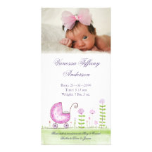 Tarjetas de la foto de la invitación del nacimient tarjeta fotografica  