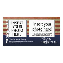 Tarjetas de la foto de las Felices Navidad - milit Tarjeta Fotografica Personalizada