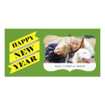 Tarjetas de la foto del Año Nuevo Plantilla Para Tarjeta De Foto