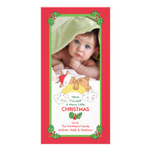 Tarjetas de la foto del navidad del reno del bebé tarjeta fotografica personalizada
