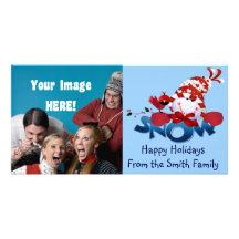 Tarjetas de la foto del navidad - muñecos de nieve tarjeta fotografica personalizada