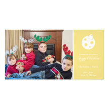 Tarjetas de la foto del ornamento de las felices N Tarjeta Fotográfica Personalizada