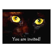 Tarjetas de la invitación de los ojos de gato de H