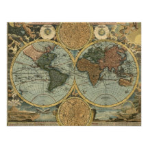 Tarjetas de la invitación del mapa de Viejo Mundo