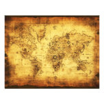 Tarjetas de la invitación del mapa de Viejo Mundo
