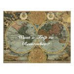 Tarjetas de la invitación del mapa de Viejo Mundo