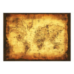 Tarjetas de la invitación del mapa de Viejo Mundo