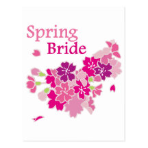 Tarjetas de la novia de la primavera tarjeta postal