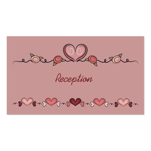 Tarjetas de la recepción de los corazones de la ta tarjetas personales