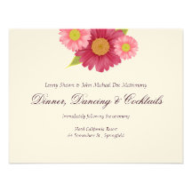 Tarjetas de la recepción nupcial de las margaritas invitacion personalizada