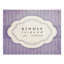 Tarjetas de la respuesta de la lila del encanto de invitaciones personales 