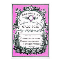 Tarjetas de la respuesta del boda del jardín del v comunicados personalizados