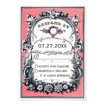 Tarjetas de la respuesta del boda del jardín del v invitacion personal 