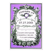 Tarjetas de la respuesta del boda del jardín del v invitacion personal 