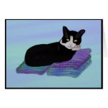Tarjetas de la siesta del gato del smoking