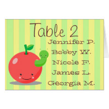 tarjetas de la tabla de la manzana