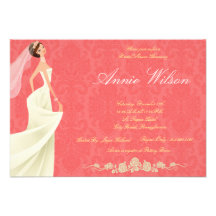 Tarjetas de marfil de la invitación del damasco de