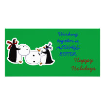 Tarjetas de Navidad con Peguins Tarjetas Fotograficas Personalizadas