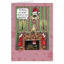 Tarjetas de Navidad divertidas: Perro guardián de 