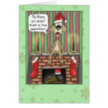 Tarjetas de Navidad divertidas: Perro guardián de 