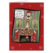 Tarjetas de Navidad divertidas: Perro guardián de 
