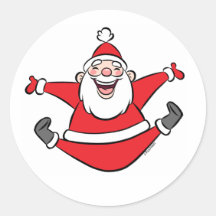 Tarjetas de Navidad felices de Santa Etiquetas Redondas