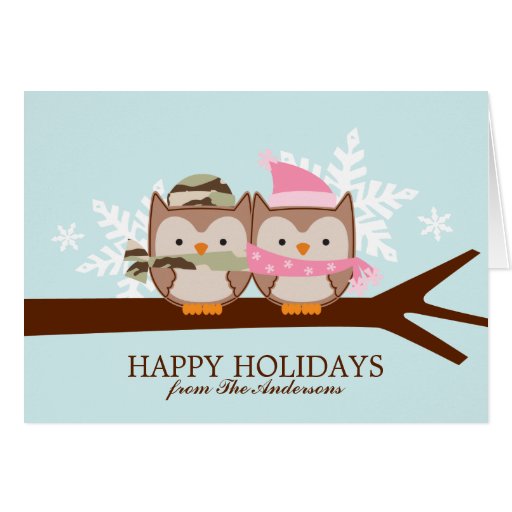 Tarjetas de Navidad militares de los pares del búh