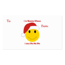 Tarjetas de Navidad y regalos sonrientes de Santa Plantilla De Tarjeta Personal