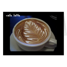 Tarjetas de nota de Latte del café