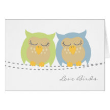 Tarjetas de nota de los pájaros del amor del búho