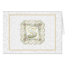 Tarjetas de nota del boda del monograma