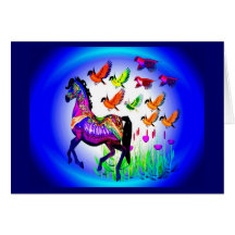 Tarjetas de nota del caballo de la fantasía