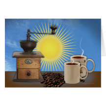 Tarjetas de nota del café de la mañana