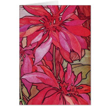 Tarjetas de nota del navidad de los Poinsettias de