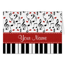 Tarjetas de nota personalizadas del piano de la no