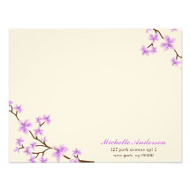 Tarjetas de nota planas de encargo de las flores d invitacion personal 
