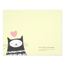 Tarjetas de nota planas de Personalizable del gato Invitaciones Personalizada