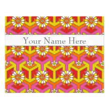 Tarjetas de nota planas personalizadas - flores de comunicado personalizado