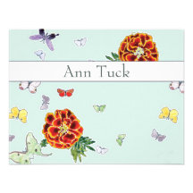 Tarjetas de nota planas personalizadas - polillas  invitaciones personalizada