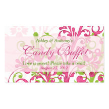 Tarjetas de regalo florales verdes rosadas de la c tarjeta de negocio