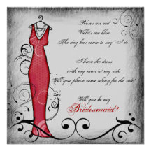 Tarjetas de rima de la dama de honor de los remoli invitacion personalizada