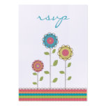 Tarjetas de RSVP del boda - flores modernas femeni Plantillas De Tarjetas De Visita