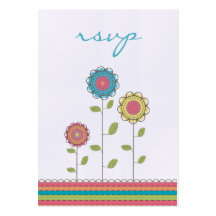 Tarjetas de RSVP del boda - flores modernas femeni Plantillas De Tarjetas De Visita