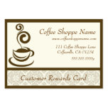 Tarjetas de sacador de la tienda del café plantilla de tarjeta de visita